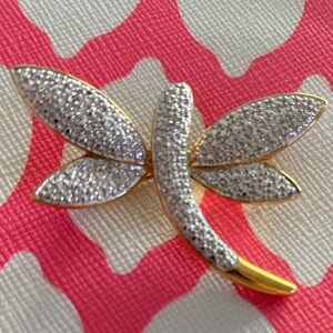 Source Unknown Gold and Silver Dragonfly Brooch